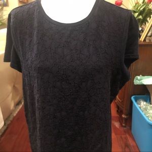 Talbots lace front Top Size XLp Navy